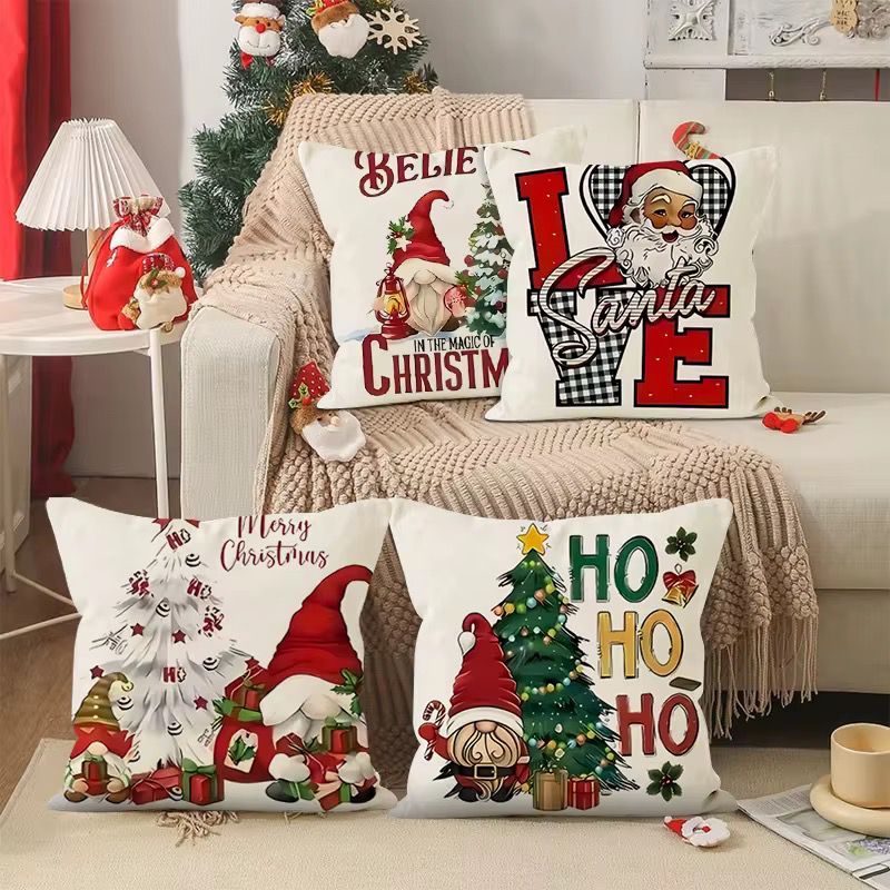 New Design Trendy Christmas Pillow Cases 2025 45cm x 45cm Festive Cushion Covers  Holiday Season Home Decor for Sofa, Bed & Living Room