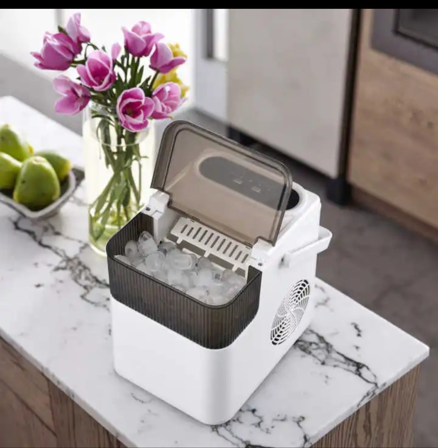 DSP Ice Maker Machine – 12kg/24h Automatic Countertop Ice Maker with 1.4L Tank & 500g Basket – Fast 6-8 Min Ice Cubes for Home, Office & Parties