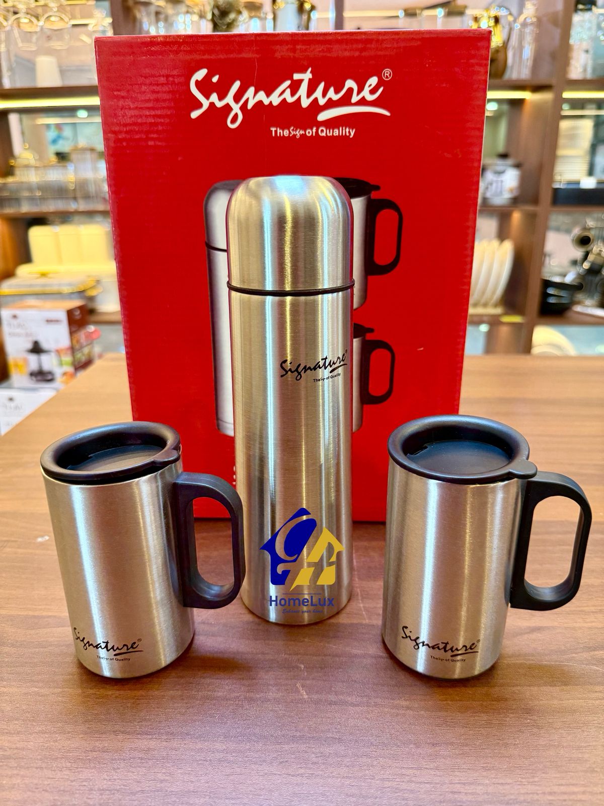 3pcs Vacuum Flask and Cup Gift Set Keeps Drinks Hot or Cold for 12 Hours