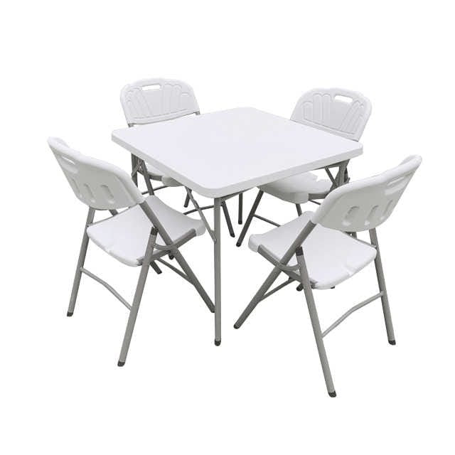Heavy Duty Plastic Folding Table White Sturdy Collapsible Table for Game Parties, BBQ, Kitchen, Garden, Wedding & Outdoor Events Indoor/Outdoor Use