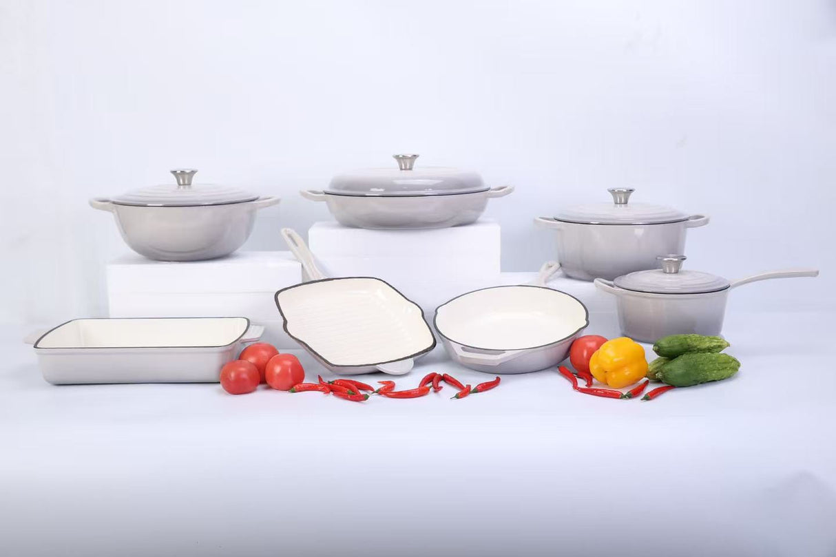 7 PCS Enamel Cast Iron Cooking Pots Set  Non-Toxic, Oven-Safe Pots for Kenyan Kitchens