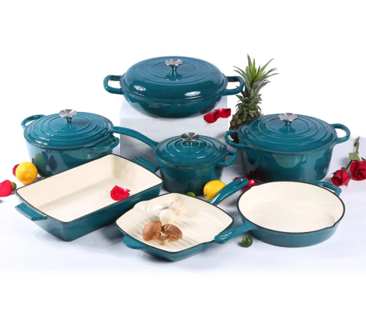 7 PCS Enamel Cast Iron Cooking Pots Set  Non-Toxic, Oven-Safe Pots for Kenyan Kitchens