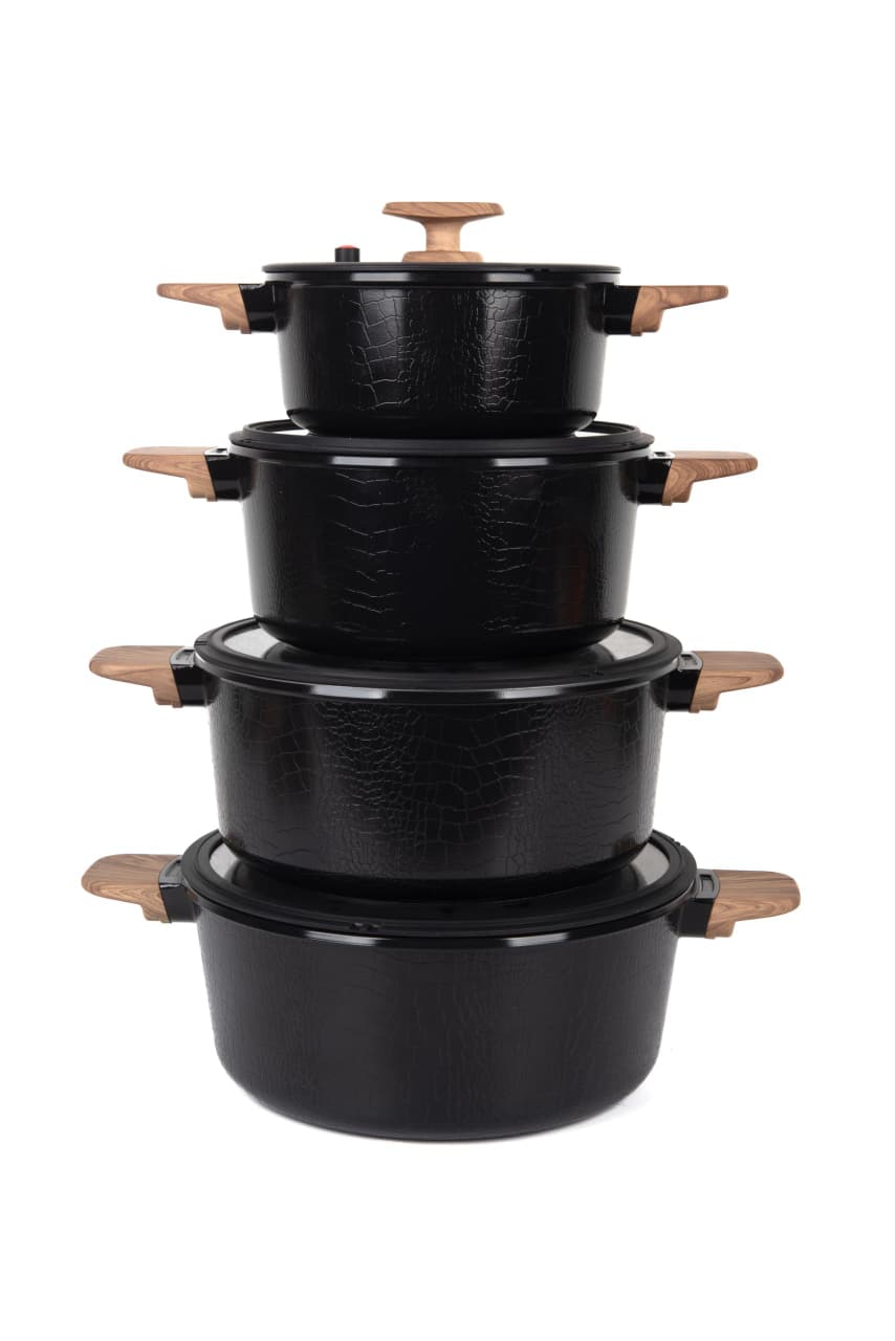 MGC Crocodile Series 10 Piece Ceramic Cookware Set – Die Cast Aluminium with Non Stick Coating Induction Base