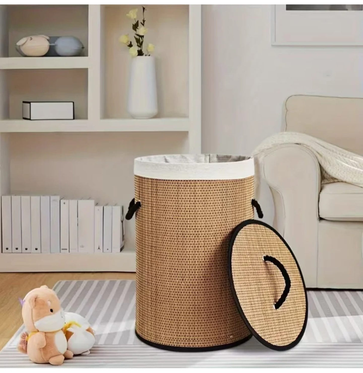 Customised Bamboo Woven Laundry Basket Collapsible Bamboo Laundry Hamper with Lid Kenya