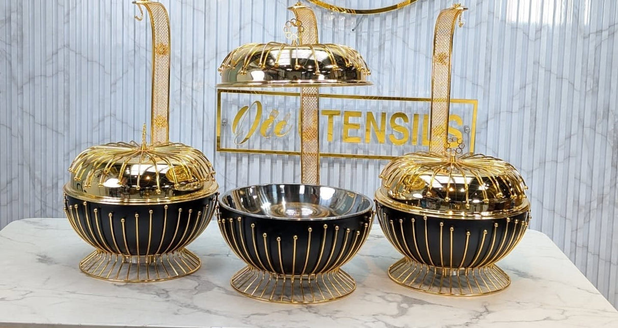 8.0L Round Chaffing Dish Buffet Food Warmer Luxury Stainless Steel Food Warmer with Glass Lid Kenya