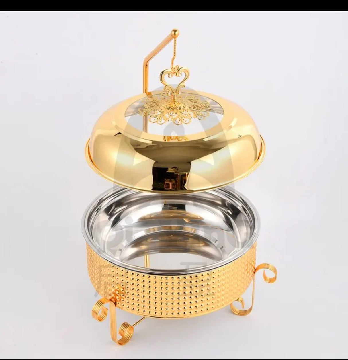10L Round Chafing Dish Buffet Food Warmer Luxury Stainless Steel Food Warmer with Glass Lid Kenya