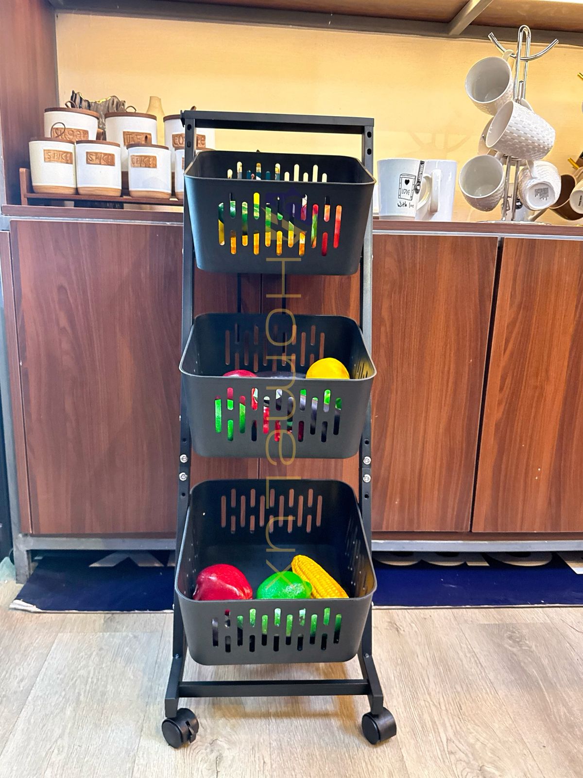 3 Tier Multi-Functional Steel Vegetable & Fruit Rack - Transform Your Kitchen