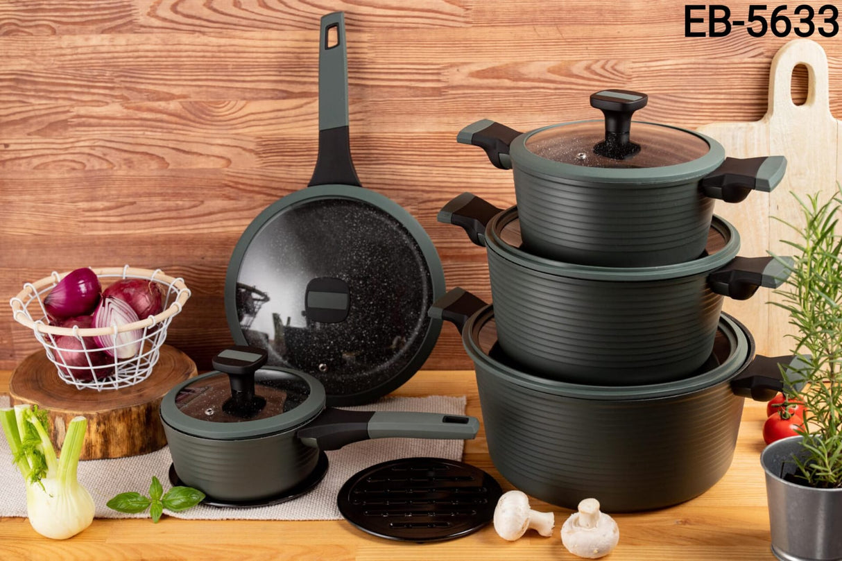 Edenberg 12-Piece Nonstick Cookware Set - Premium Kitchen Pots and Pans Set