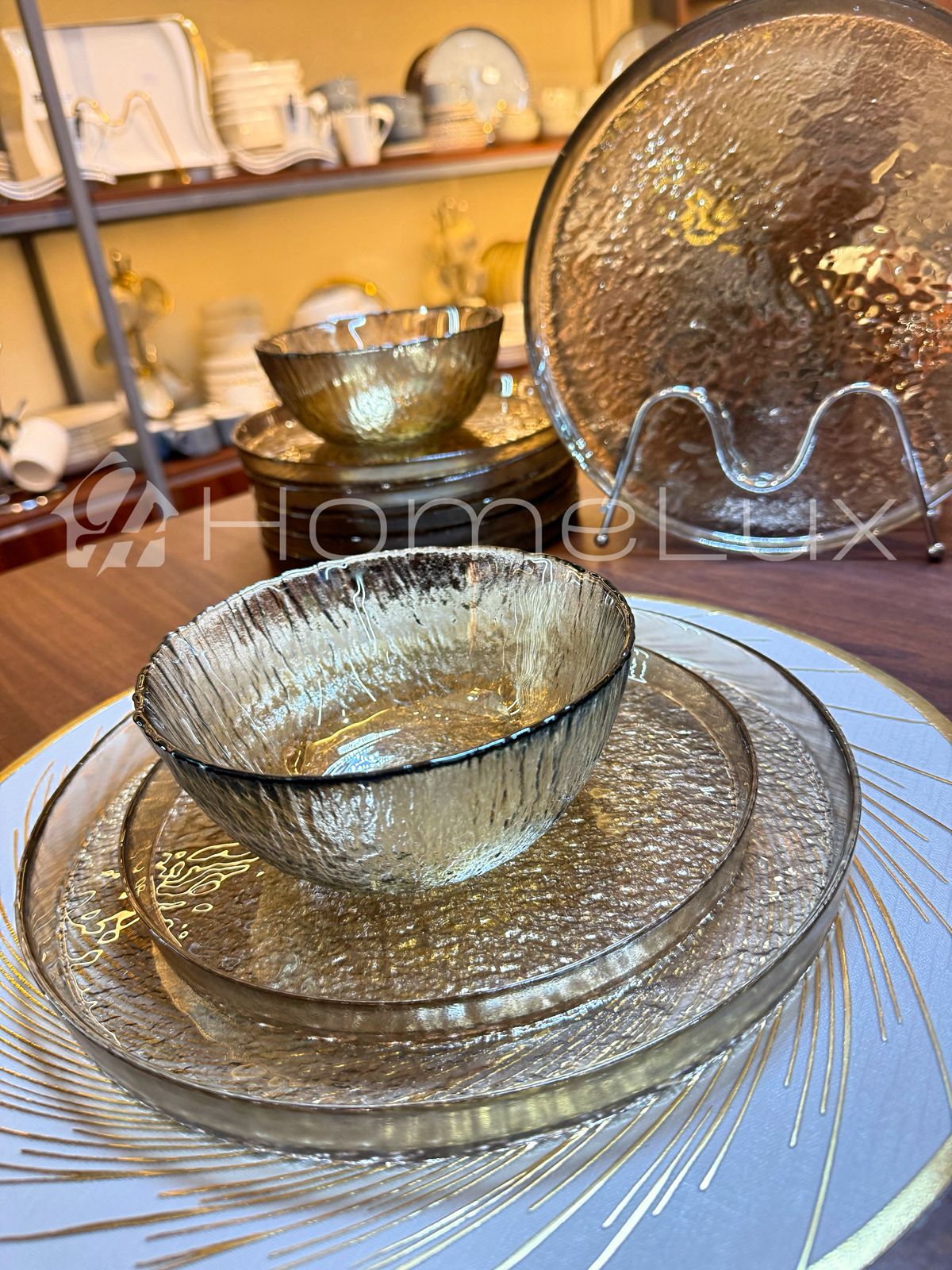 Danny Home 18-Piece Classic Glass Dinner Set – 6 Dinner Plates, 6 Flat Plates & 6 Bowls