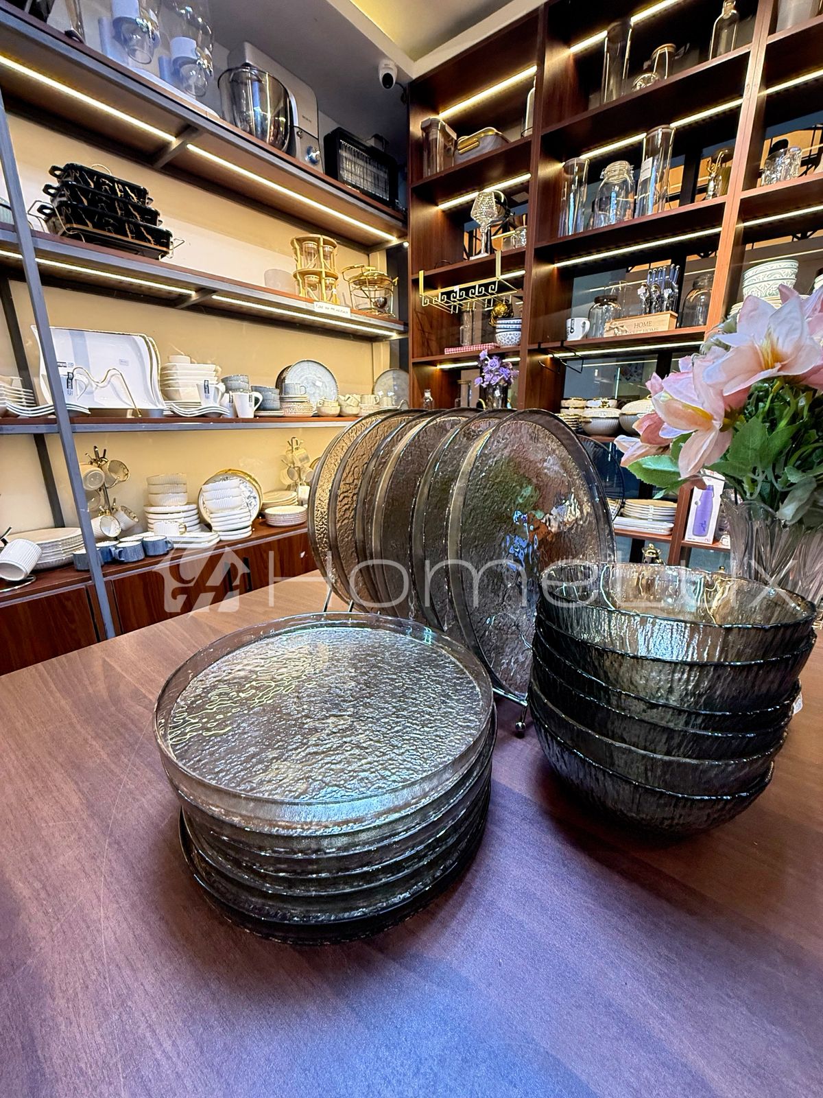 Danny Home 18-Piece Classic Glass Dinner Set – 6 Dinner Plates, 6 Flat Plates & 6 Bowls