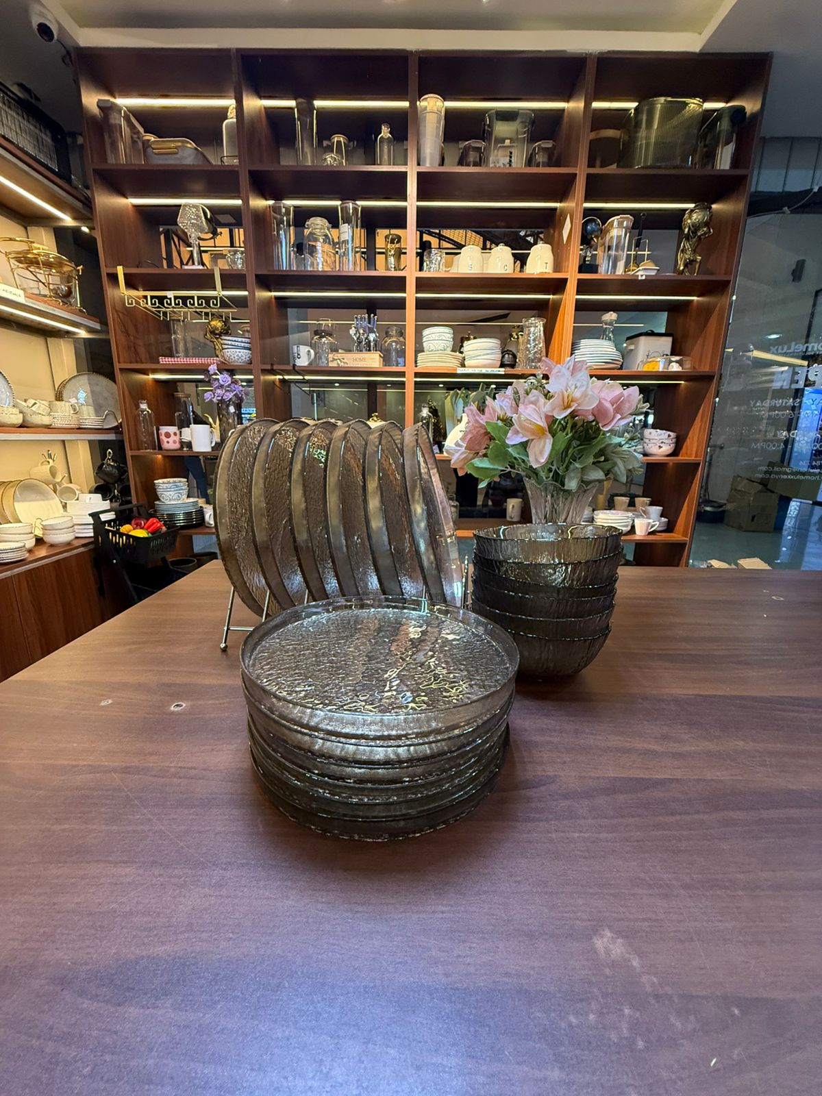 Danny Home 18-Piece Classic Glass Dinner Set – 6 Dinner Plates, 6 Flat Plates & 6 Bowls