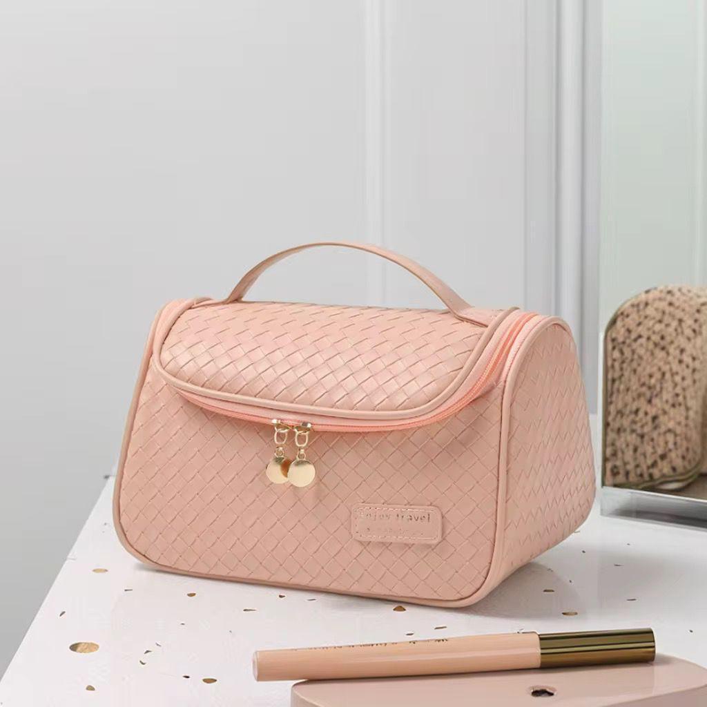 Leather Makeup & Cosmetics Organizer Travel Bag | Portable Vanity Bag