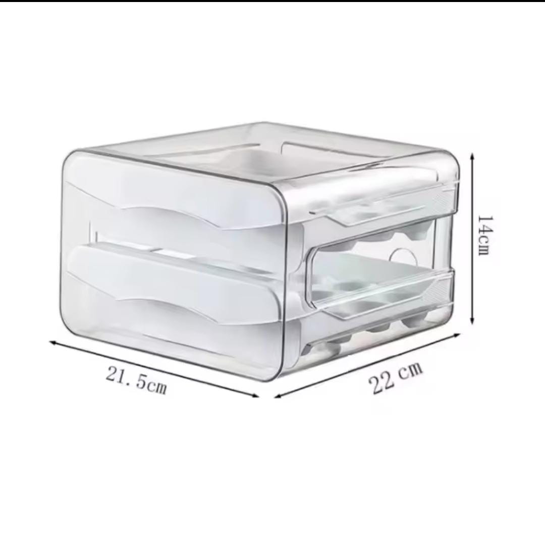 Double Layer Acrylic Egg Storage Tray – Holds 32 Eggs