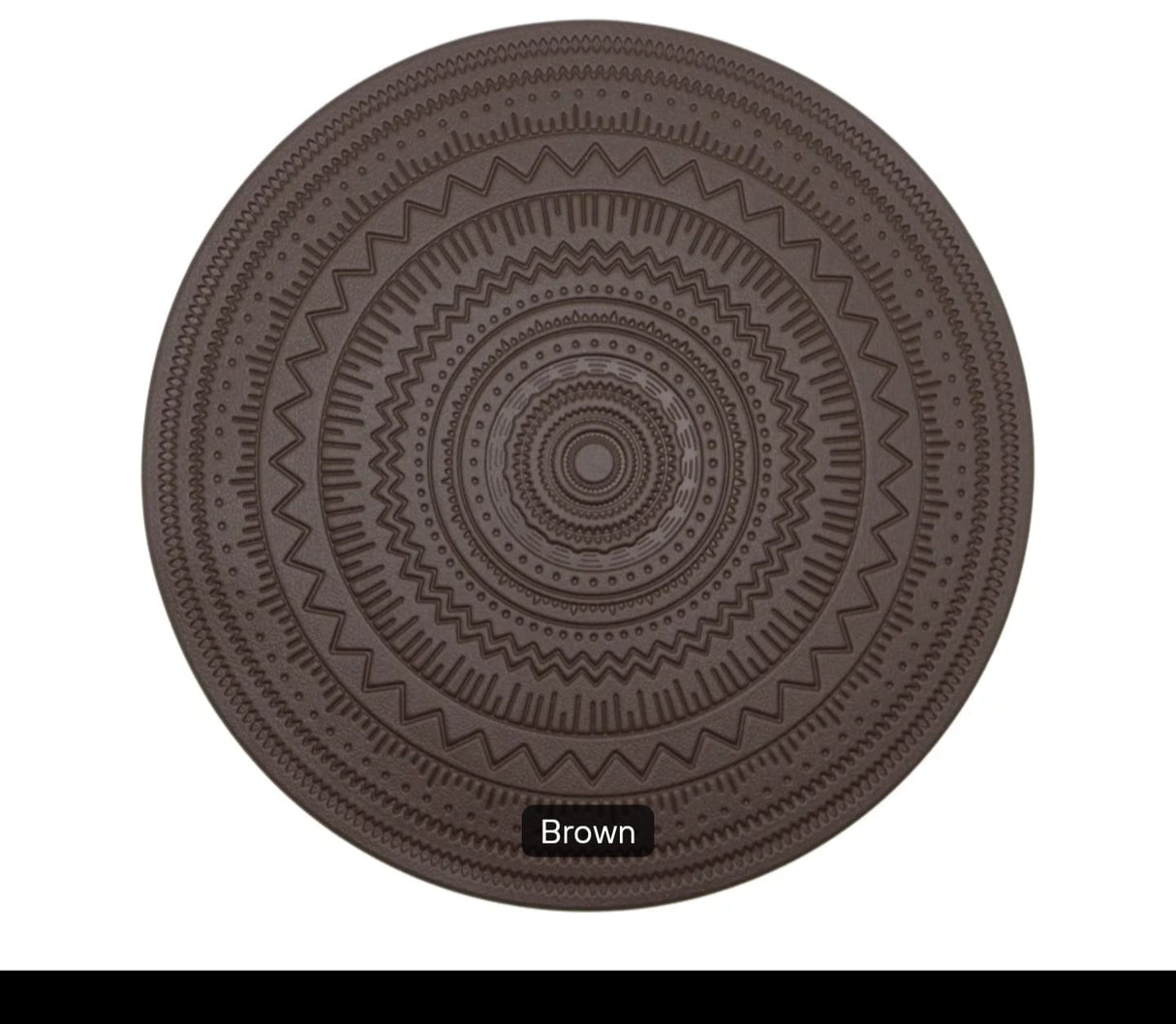 Boho Embossed Round PVC Placemats -6pcs 38cm