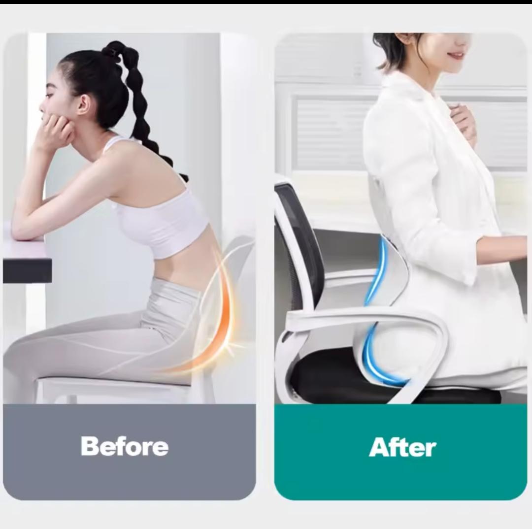 Ergonomic Back Support Seat Cushion & Chair Pad for Office, Car, Wheelchair & Gaming Chair