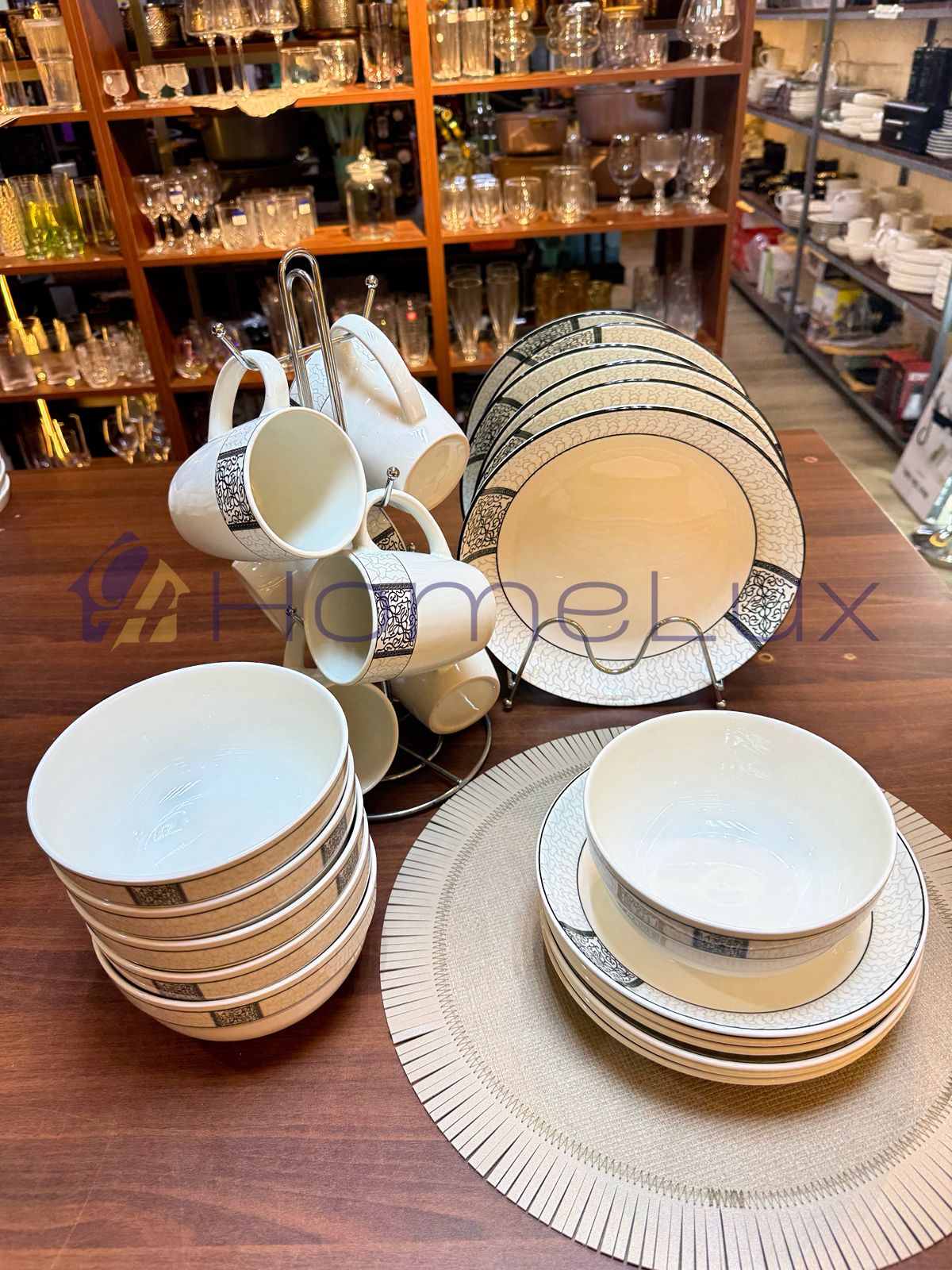 16-Piece Elegant Ceramic Dinner Set | Plates, Bowls & Cups Dining Set for 4