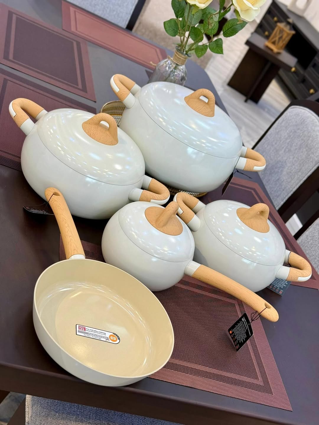 9-Piece Forged Aluminium Ceramic Cookware Set Kenya | PFOA Free Non-Stick Ceramic Coating Pots & Pans Set, Casserole Set with Lids, Healthy Ceramic Cooking Pots, Induction Compatible Sufuria Set Kenya