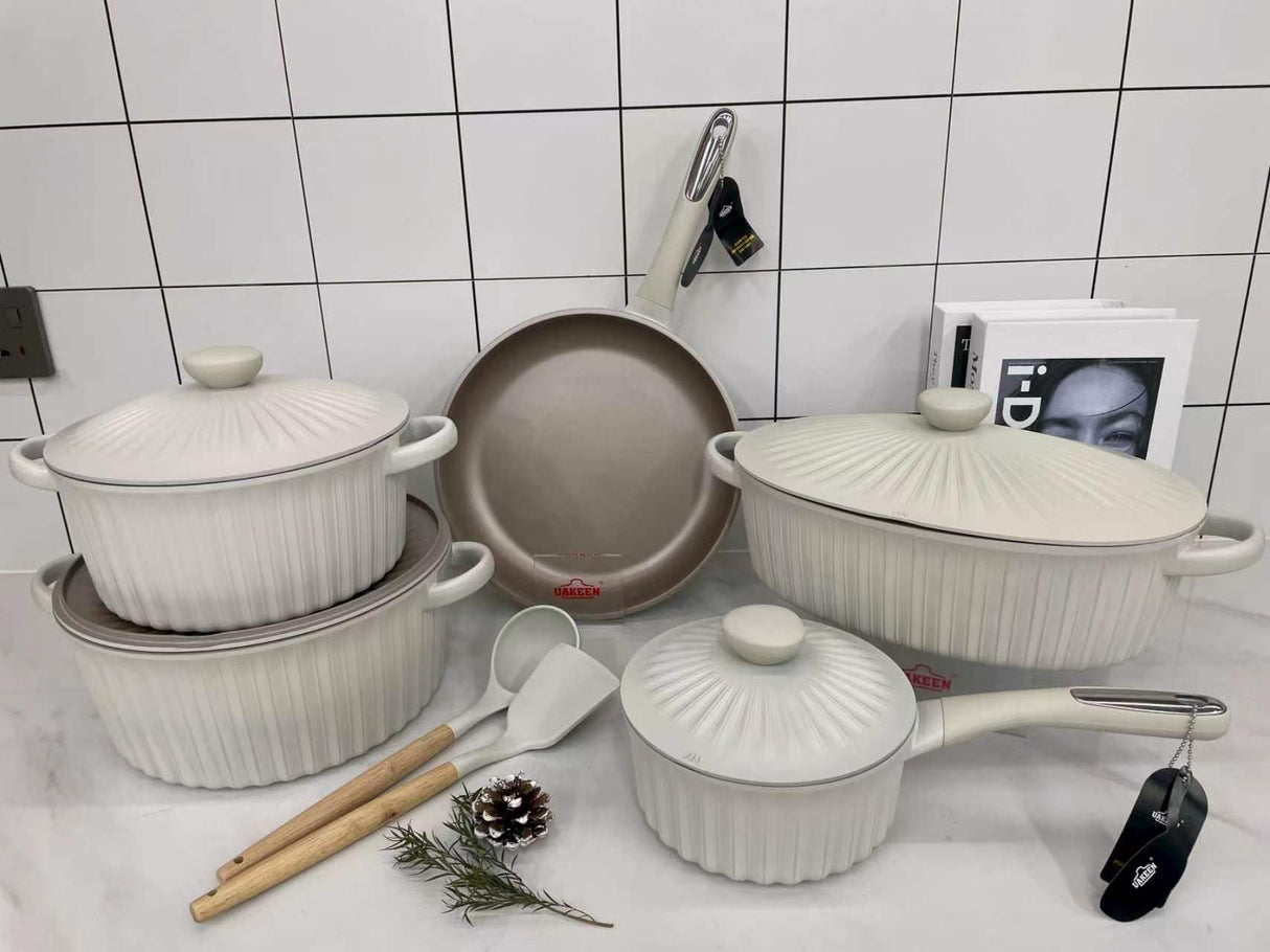 UAKEEN Germany VK 27 - 11pcs Die-Cast Ceramic Coated Cookware Set