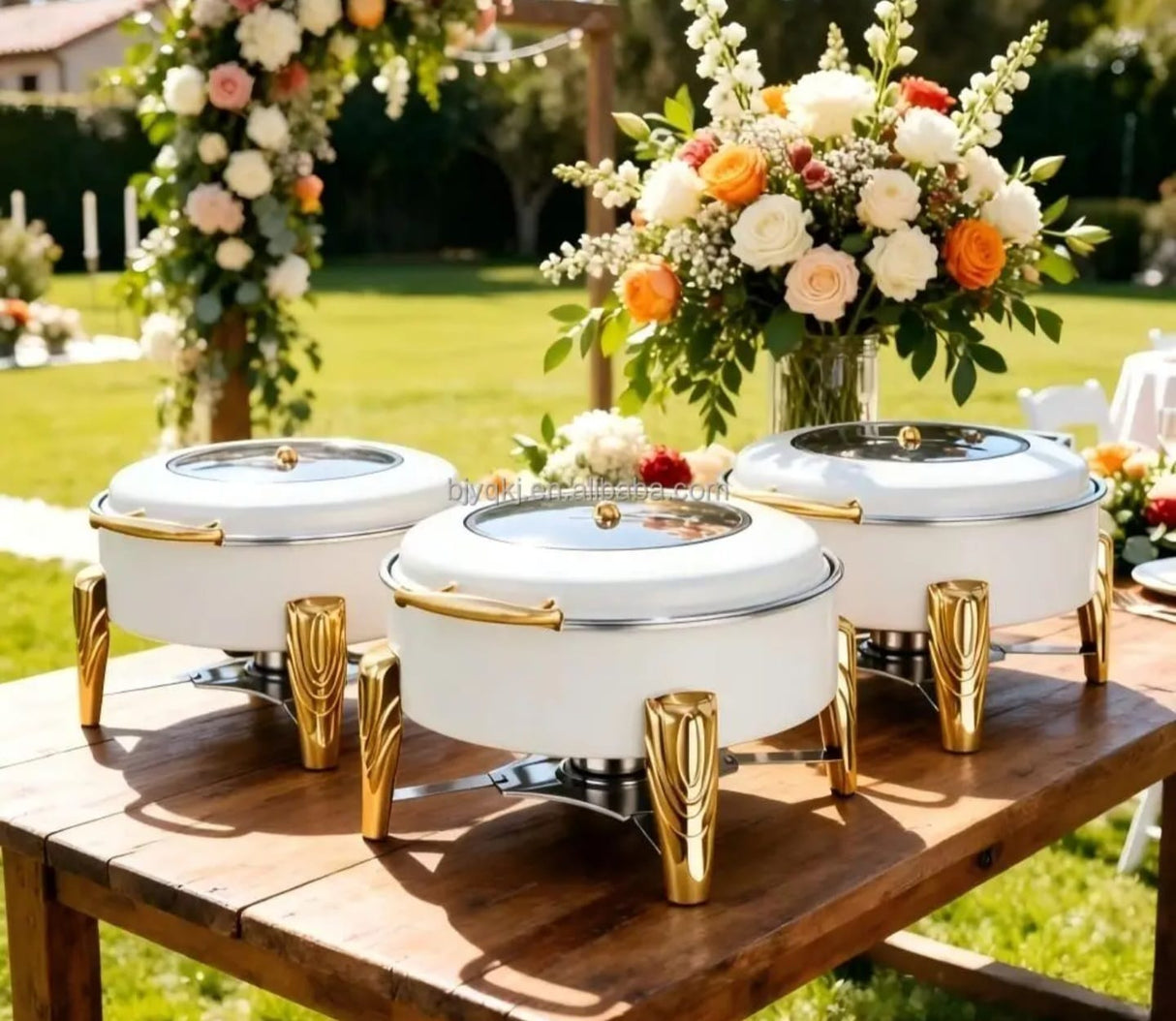 6L Round Hydraulic Chafing Dish – Stainless Steel Buffet Food Warmer with Tempered Glass Lid Kenya