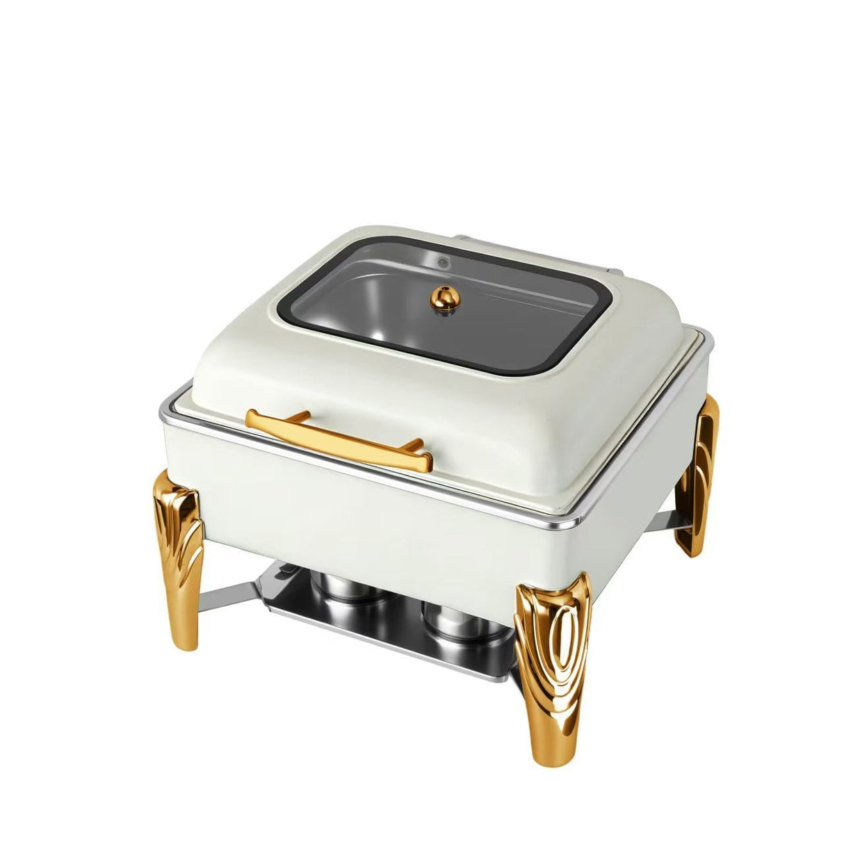 6L Square Hydraulic Chafing Dish – Stainless Steel Buffet Food Warmer with Tempered Glass Lid Kenya