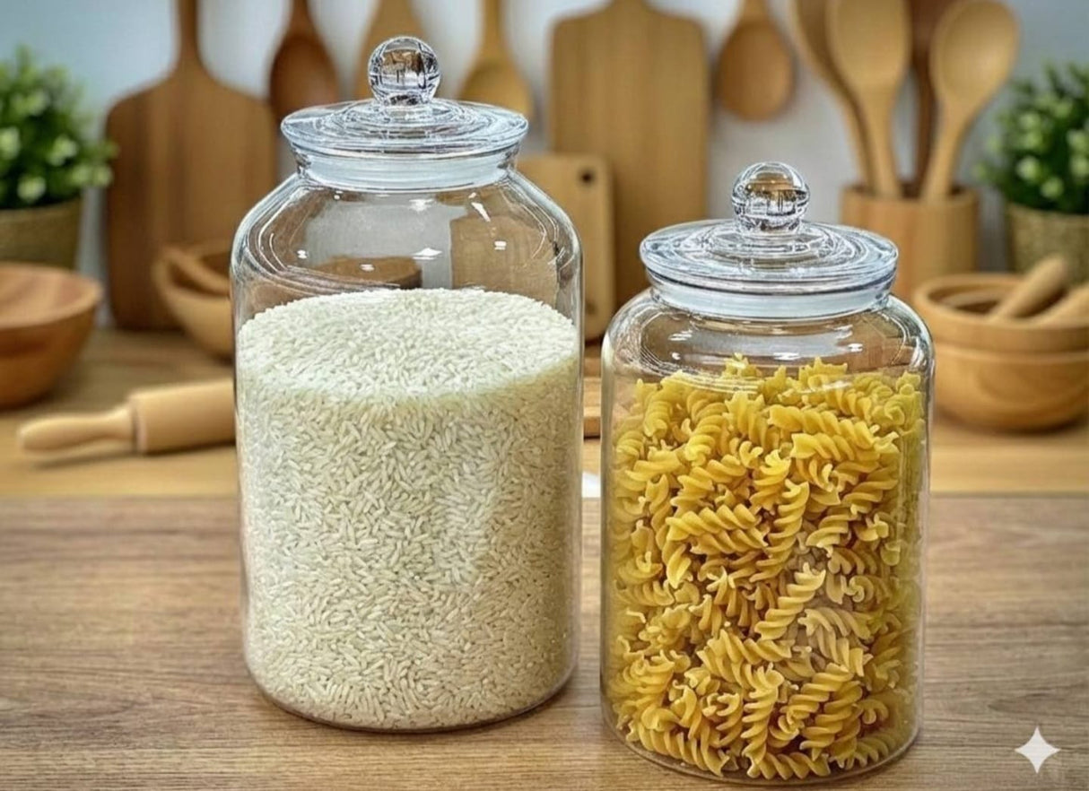 Clear Acrylic Storage Jars with Airtight Knob Lids โ Cereal Container & Pantry Organizer 1.5L, 3.2L, 6L Kenya