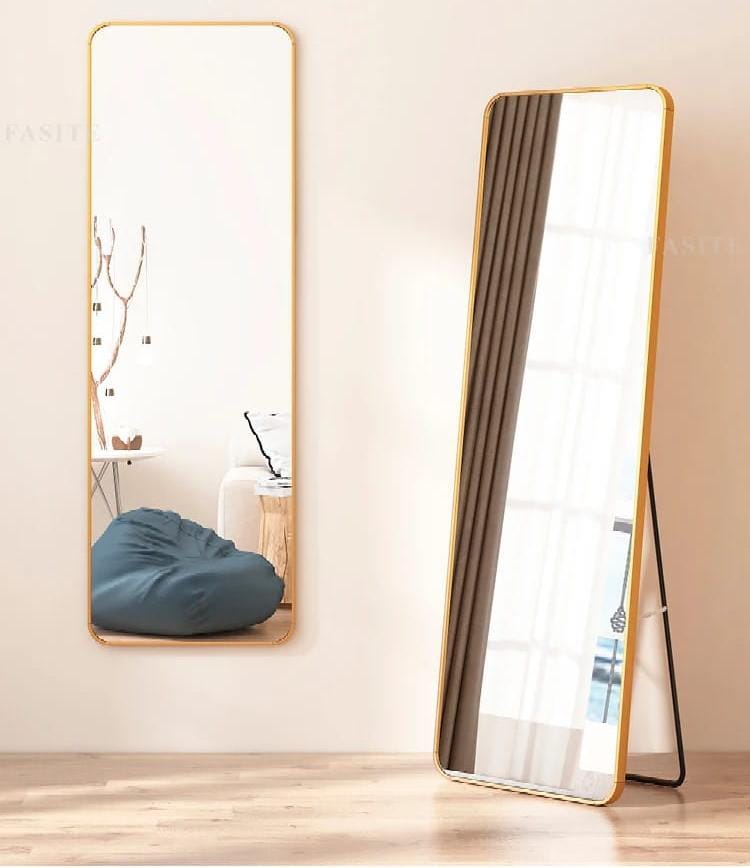 Full Length Dressing Mirror 50x160cm Rectangular Framed Floor & Wall Mirror - Black, Gold or White