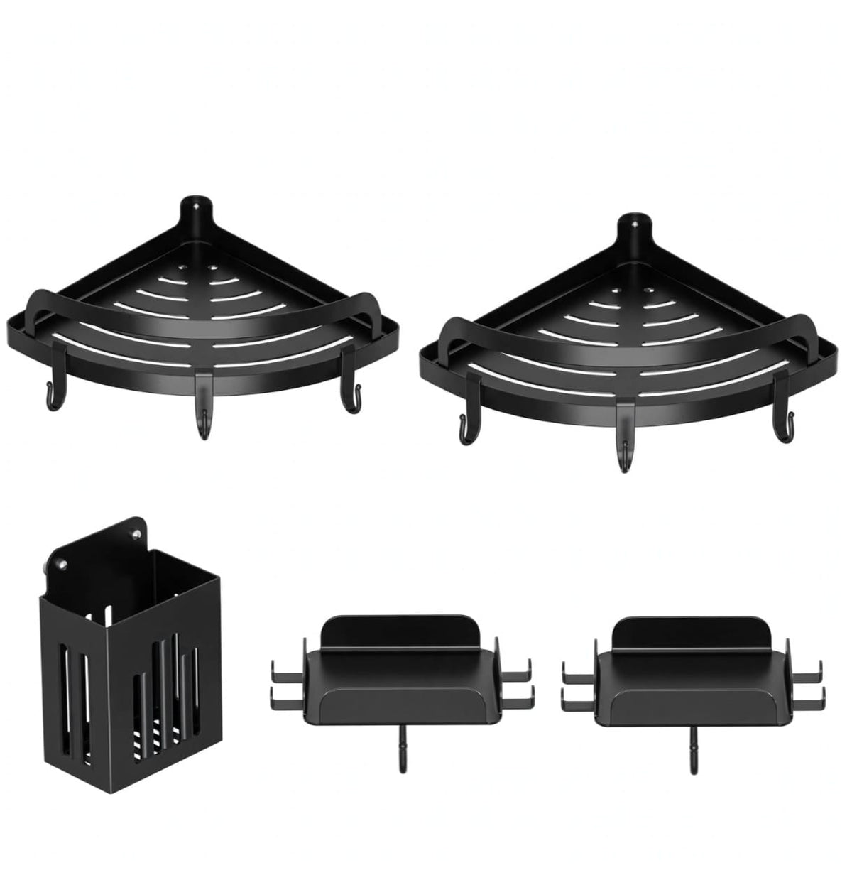 5-Piece Corner Shower Caddy Set - No-Drill Adhesive Bathroom Shelves & Wall Organizer Kenya