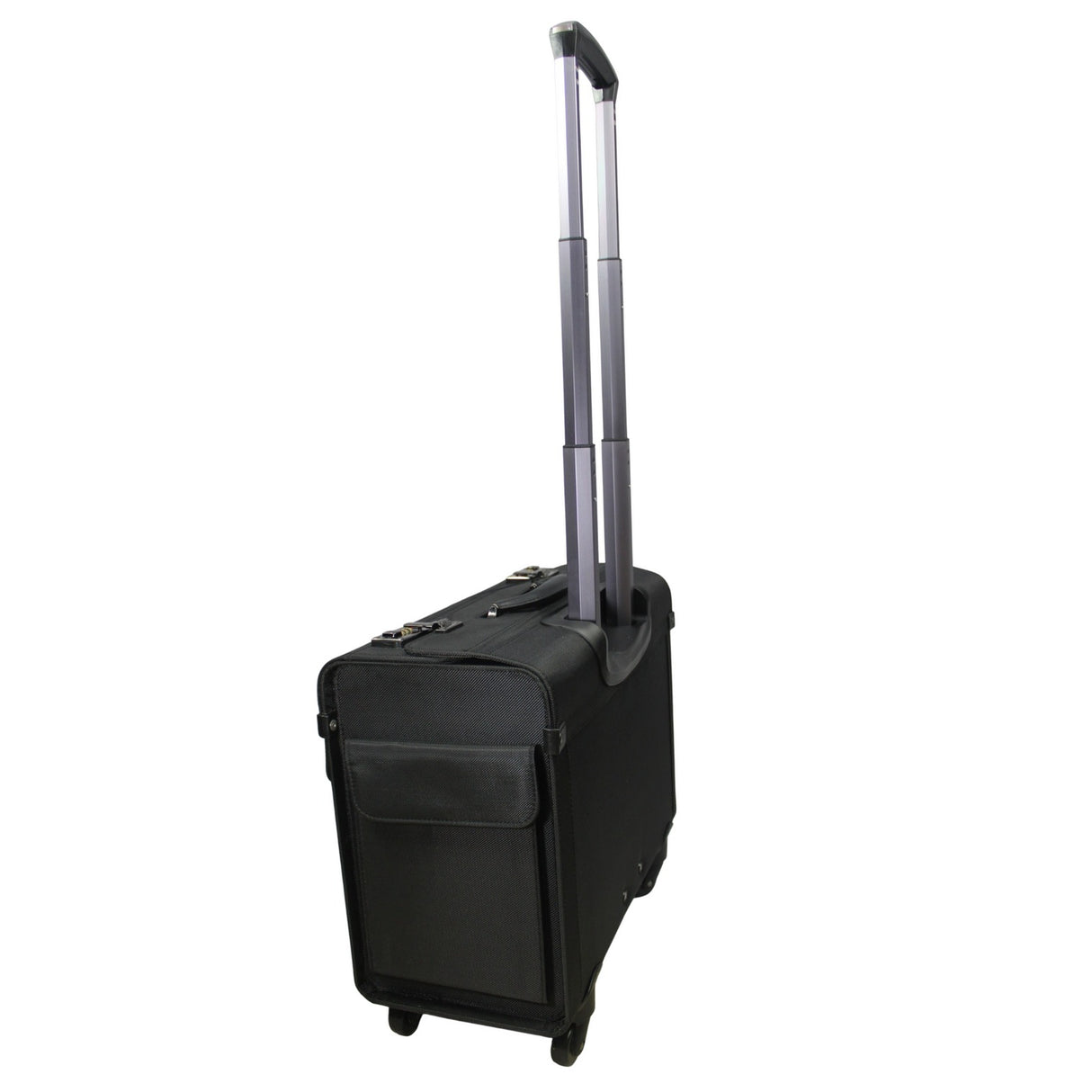 Rolling 17” Laptop Briefcase with Wheels Pilot Attache Legal Case (Black)