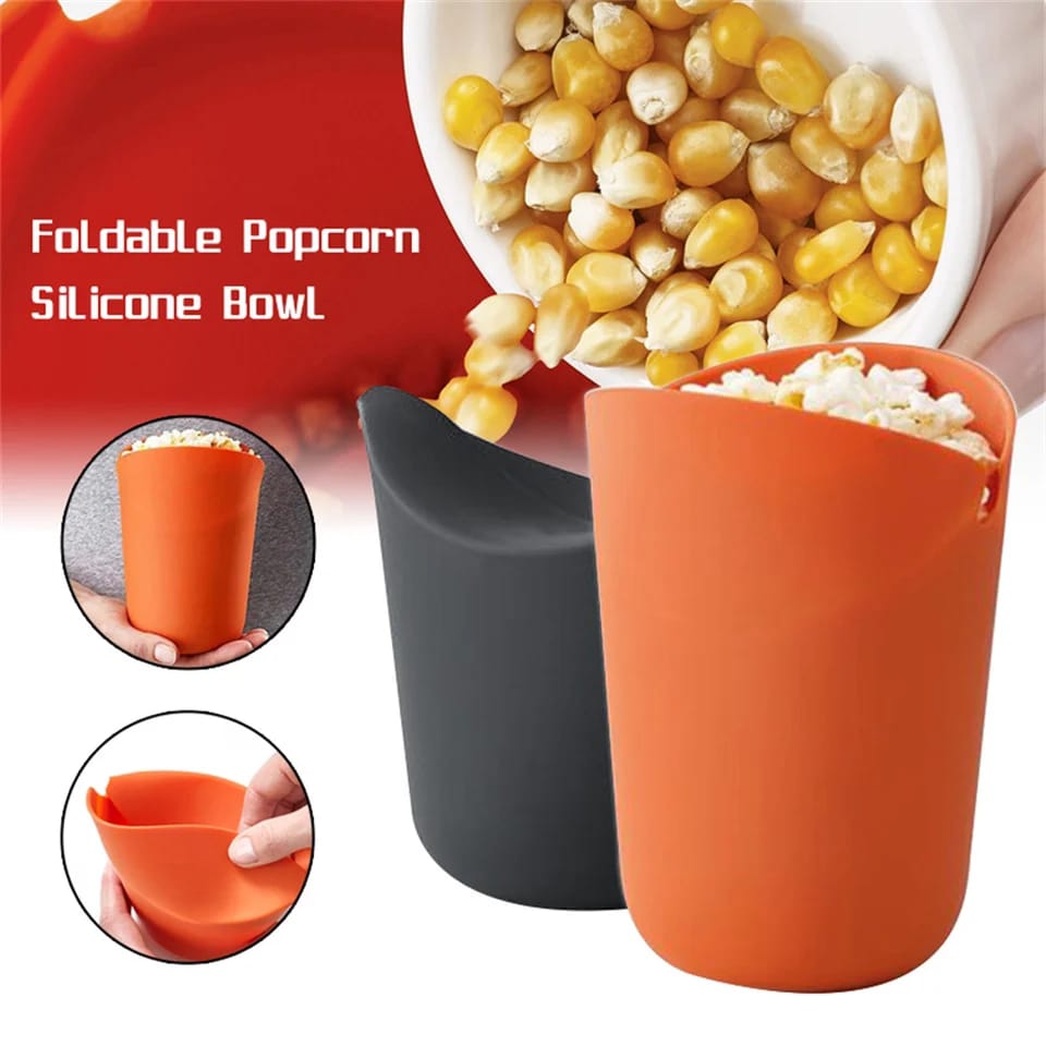 Popcorn Bucket Food Grade Silicone Foldable Microwave Popcorn Bucket Bowl.