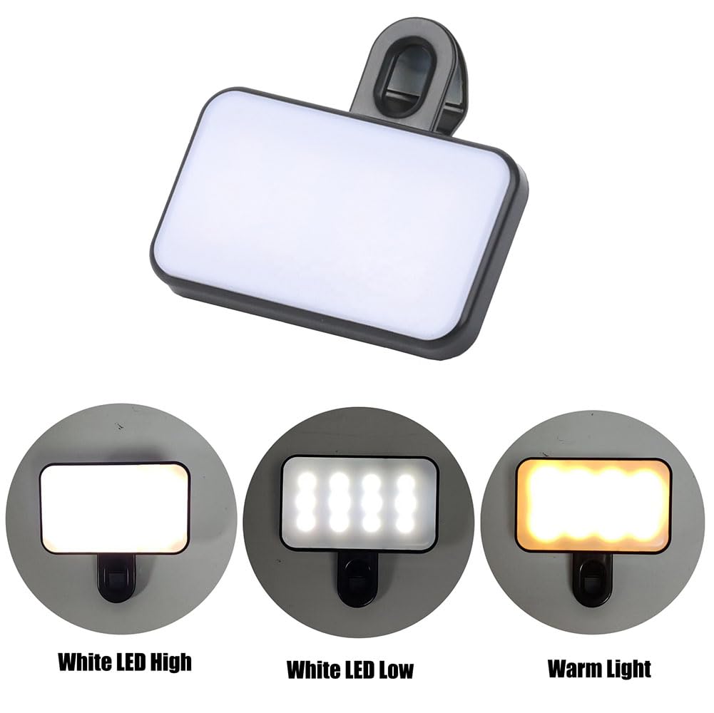 Portable Mini Selfie fill light rechargeable 3 modes adjustable brightness clip for mobile phone computer fill light