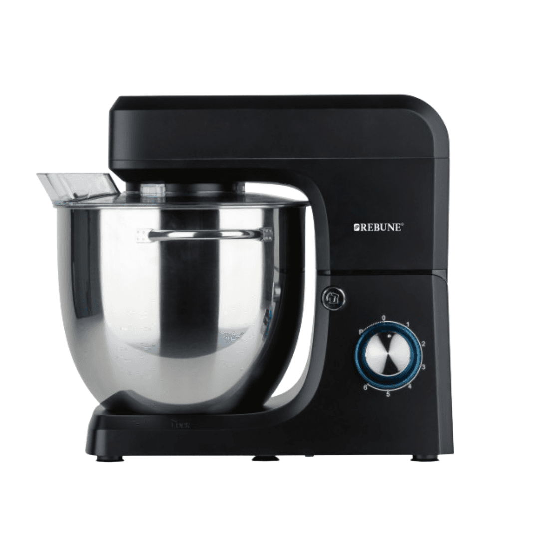Rebune Electric Mixer, 10L Bowl with Handle, 6 Speed Settings for Whipping, Kneading and Mixing, 2000W