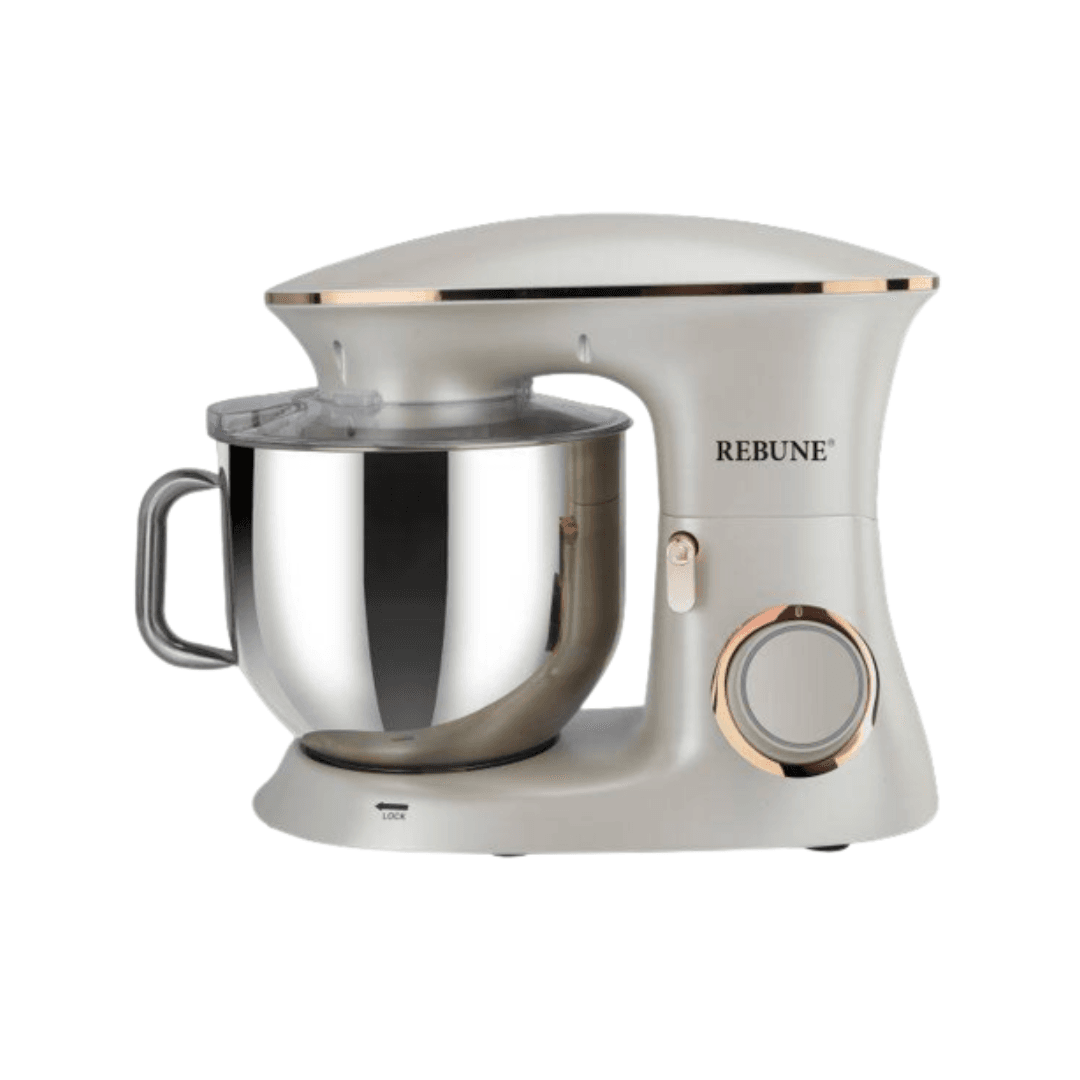 Rebune Electric Mixer, 7L Bowl with Handle, 6 Speed Settings for Whipping, Kneading and Mixing, 1100W