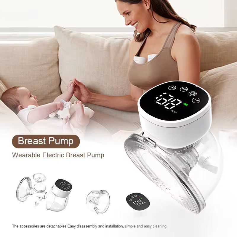 Rechargeable wearable breast pump