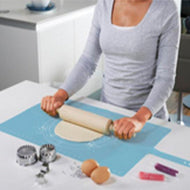 Blue Joseph Joseph Roll-Up non-slip silicone pastry mat, second product view.