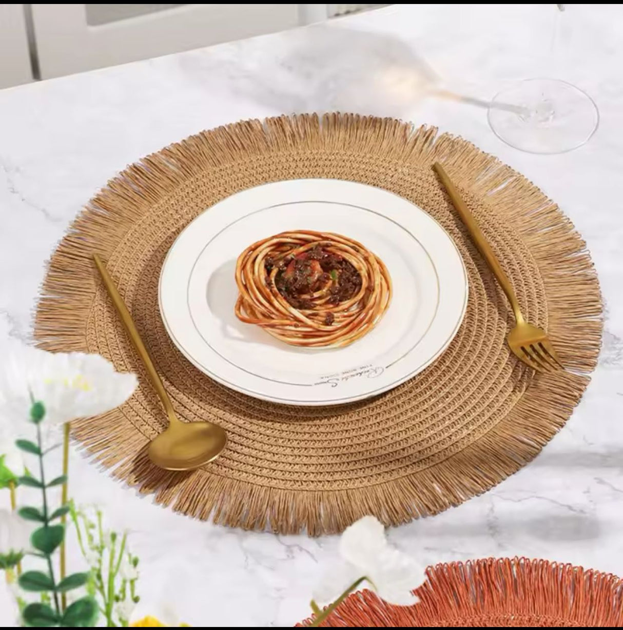 6PCS Round Jute Table Mat