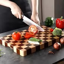 Cutting Boards Wooden Checked Chopping Board Kitchen Small Wood Bread Vegetable Meat