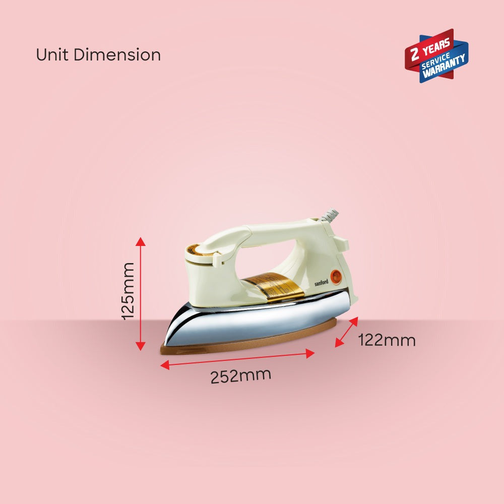 Sanford 1100W Heavy Weight Dry Iron with Golden Ceramic Soleplate