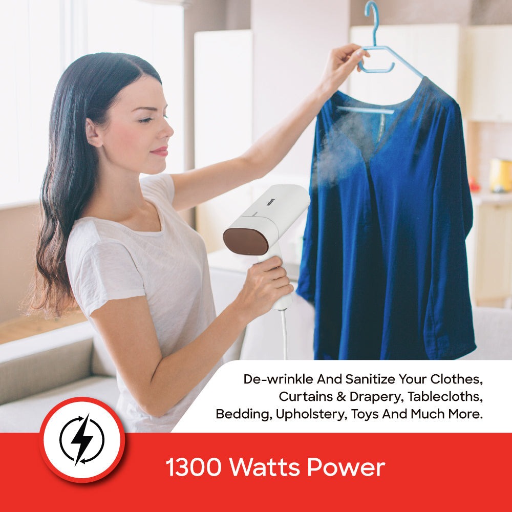 Sanford 1300W Travel Garment Steamer with Foldable Handle & Brush