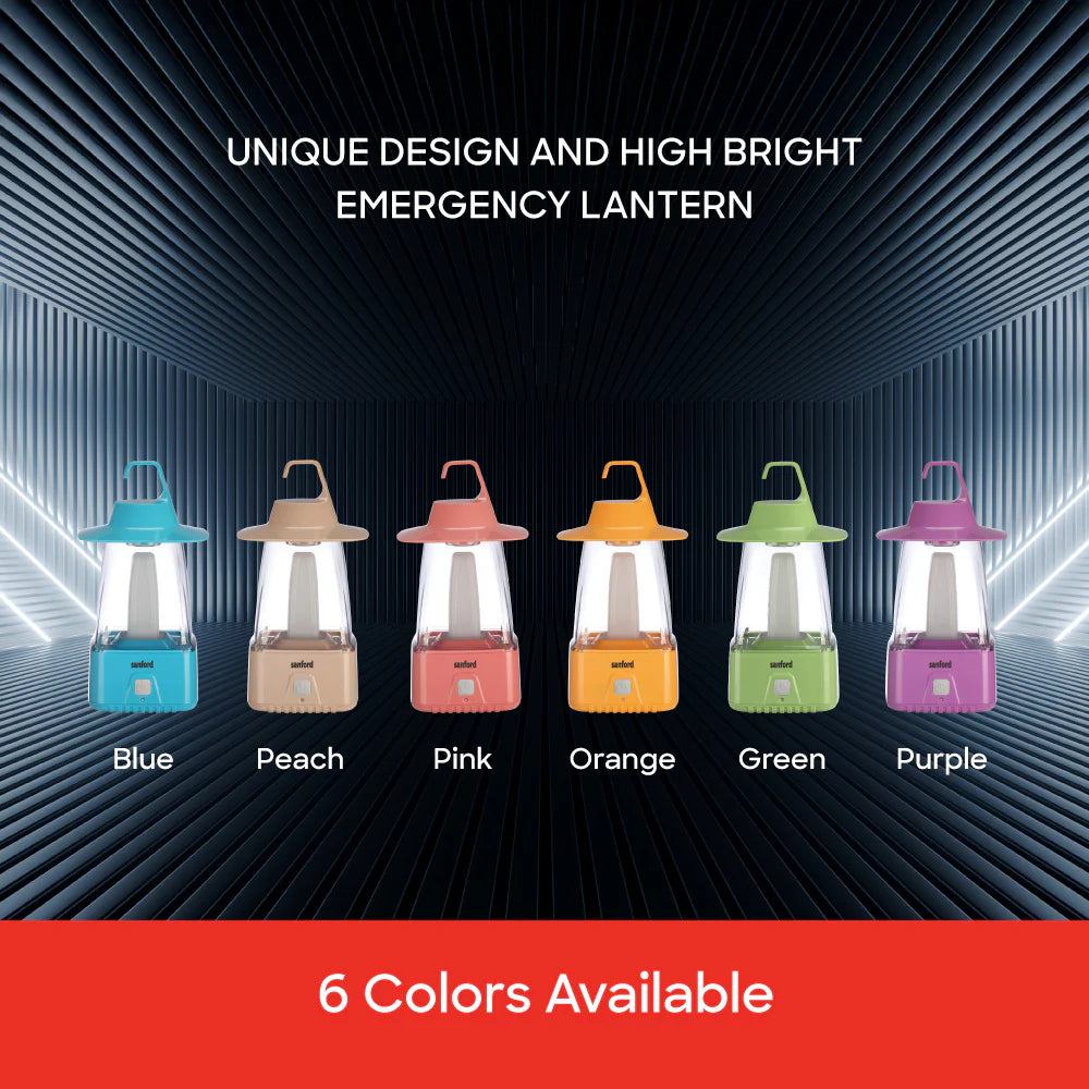 Sanford 8W Rechargeable LED Lantern with 3 Modes and 65-Hour Runtime | 40 SMD LEDs | 6V 5500mAh Battery