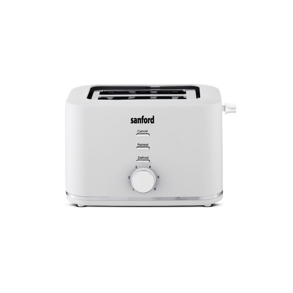 Sanford 2-Slice Toaster with 6 Browning Levels – Defrost, Reheat & Lift-Up Function | Cool Touch Body, Wide Slots – Fast Breakfast Appliance for Home, Office & Dorms