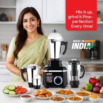 Sanford 5-in-1 Mixer Grinder | 1200W | 3 Stainless Steel Jars + Juicer Jar | ABS Body | 3 Speed Control | Overload Protectio