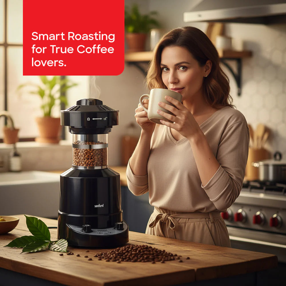 Sanford 2100W Electric Coffee Roaster with Air Roasting Technology and Digital LED Display