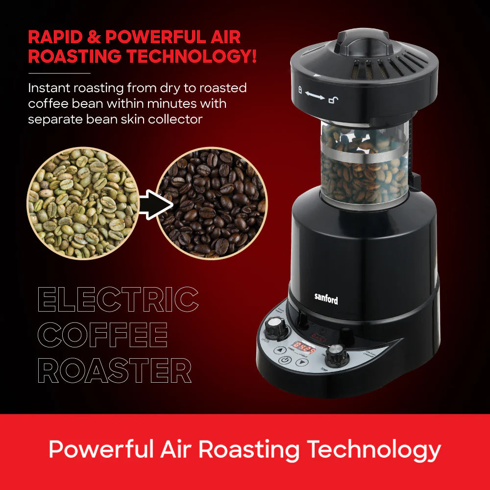 Sanford 2100W Electric Coffee Roaster with Air Roasting Technology and Digital LED Display