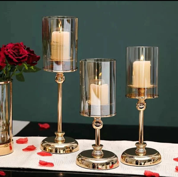 Luxury European golden candle holders