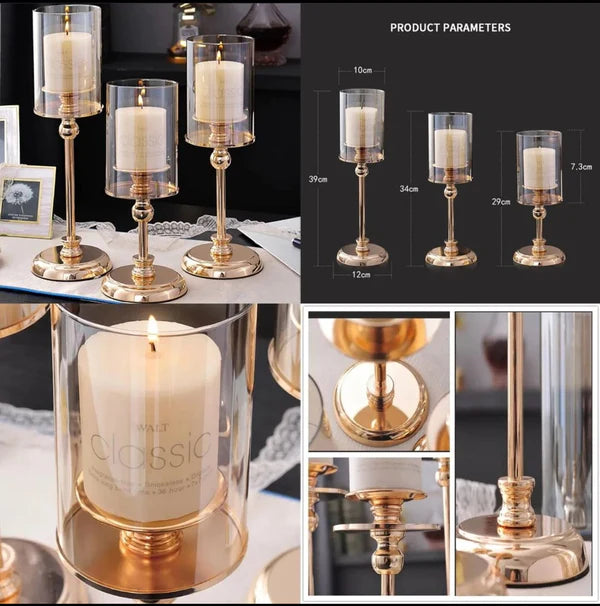 Luxury European golden candle holders