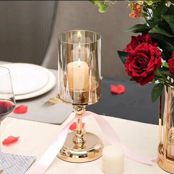 Luxury European golden candle holders