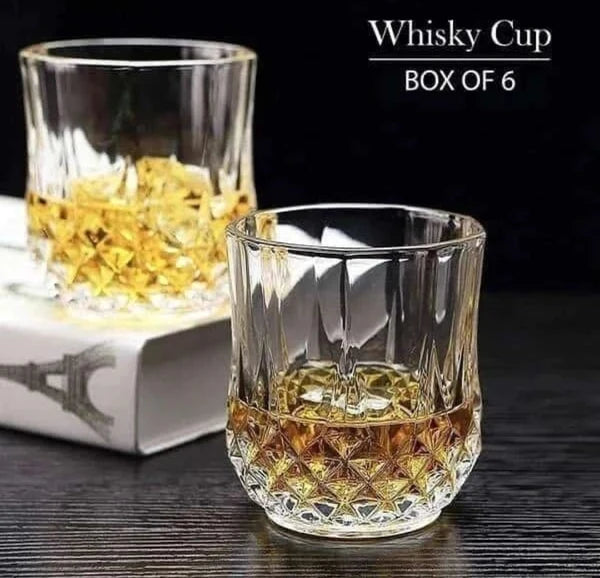 6pcs Short Bottom Crystal Glasses