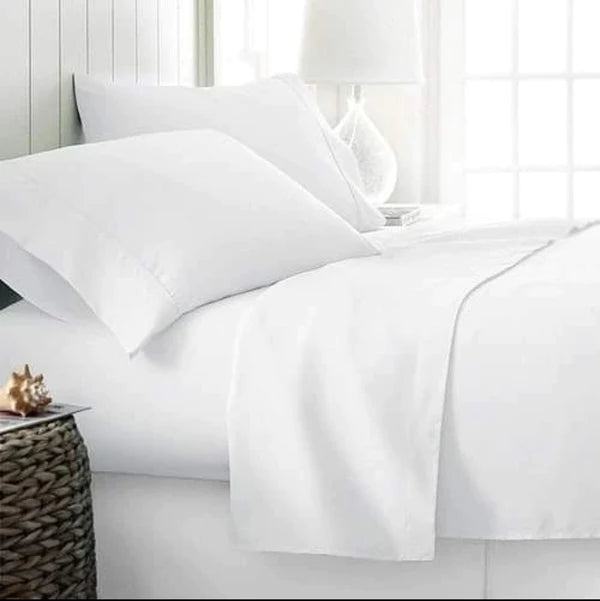 White plain cotton bedsheets 7*8ft