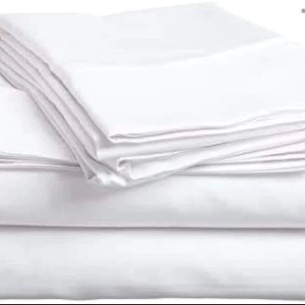 White plain cotton bedsheets 7*8ft