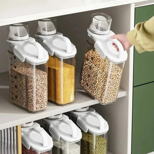 Acrylic Food Storage Container 2500ml Cereal Dispenser & Pantry Organizer
